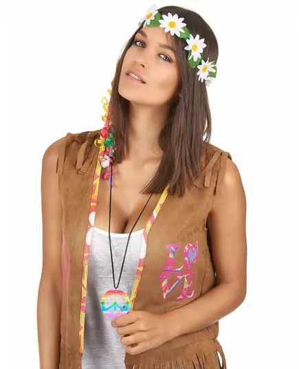 Mångfärgat hippiehalsband vuxen, image 2