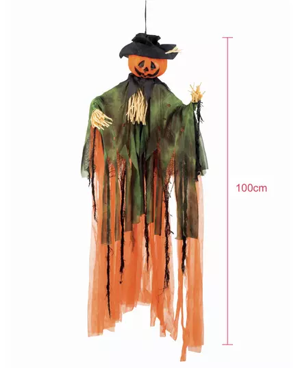 Hängande dekoration fågelskrämma med pumpa Halloween 1 m, image 2