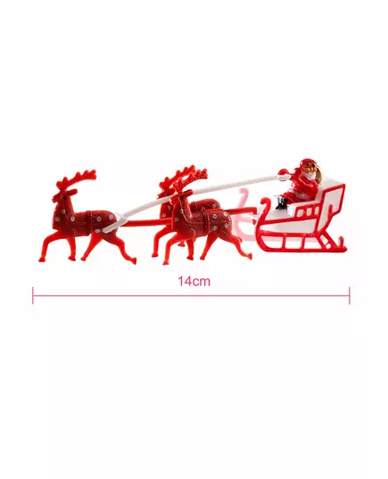 Tårtdekoration Jultomten med släde 14 cm, image 2