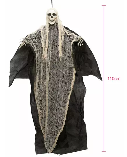 Svartvit hängande liemannedekoration Halloween 110 cm, image 2