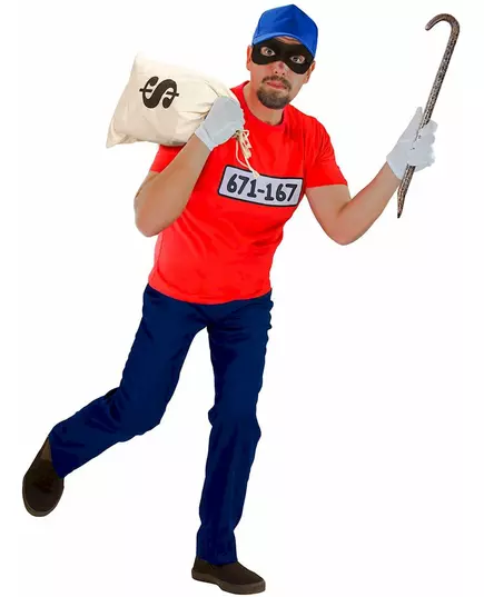 Maskeraddräkt inbrottstjuv herr, Storlek: X-Large