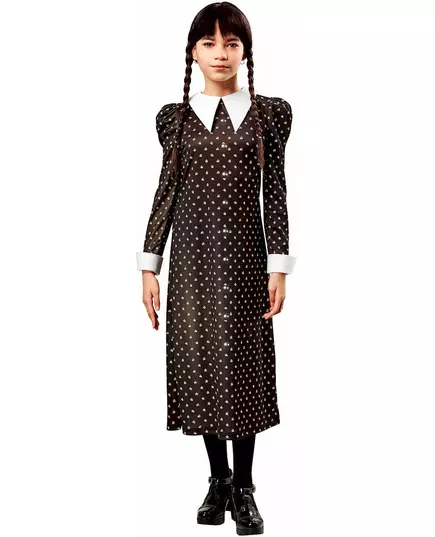 Klassisk Mercredi Addams™-maskeraddräkt barn, Storlek: 14-16 år (158 till 170 cm)