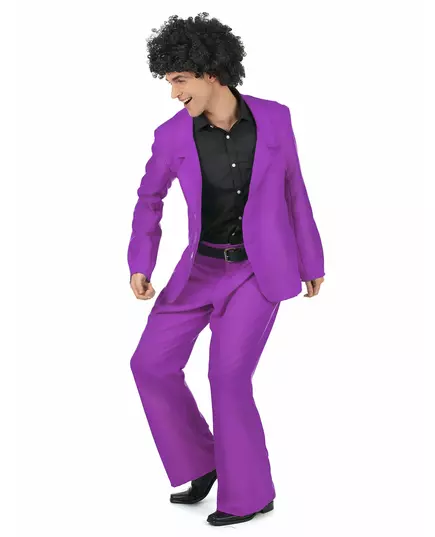Lila discodräkt vuxen, Storlek: Medium/Large, image 2