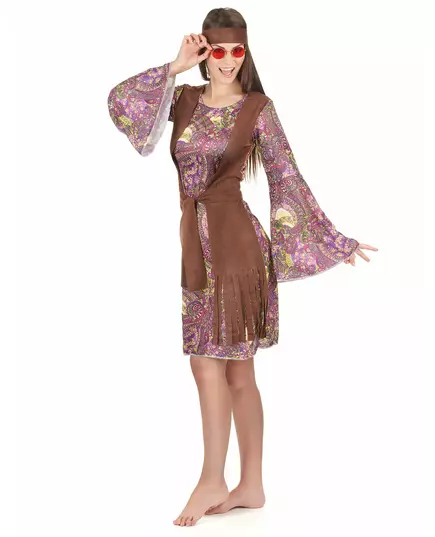 Maskeraddräkt hippie med paisleymönster dam, Storlek: Small/Medium, image 2