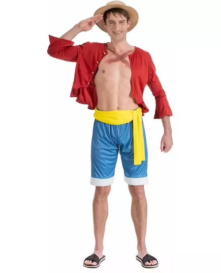 Luffy One Piece™ maskeraddräkt vuxen, Storlek: Small