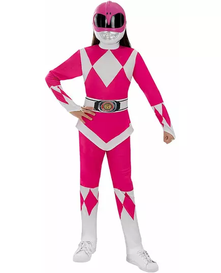 Power Ranger™-maskeraddräkt rosa barn, Storlek: 7-9 år