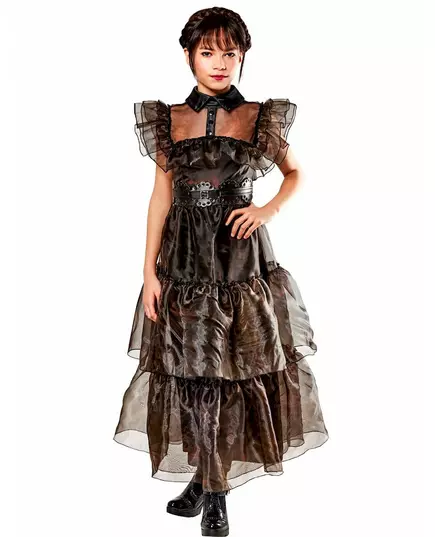 Maskeraddräkt balklänning Wednesday Addams™ barn, Storlek: 9-10 år (134 till 140 cm)