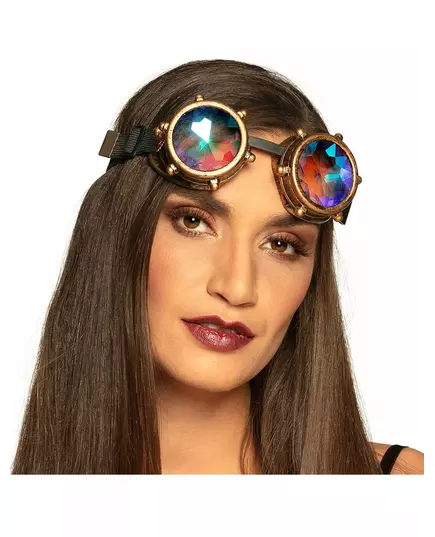 Steampunkglasögon med prismalinser vuxen, image 2