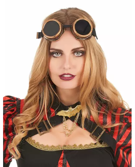 Kopparfärgade steampunk-aviatorglasögon, vuxen, image 2