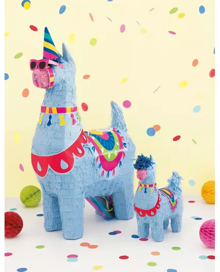 Mini-piñata lama blå 16 cm, image 2