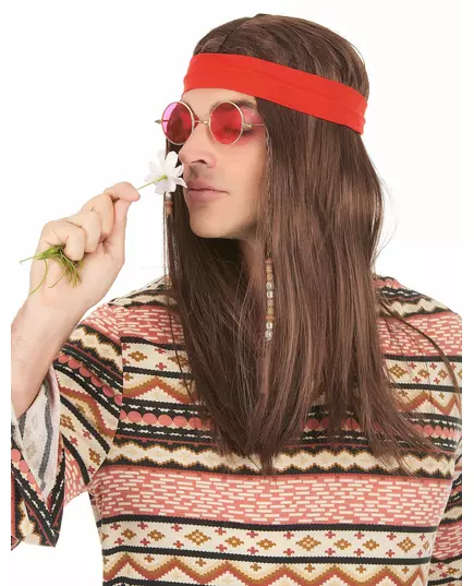 Pirathår eller hippieperuk med bandana vuxen, image 2