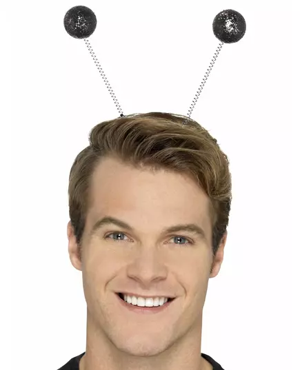 Diadem med svarta glitterbollar vuxen, image 2