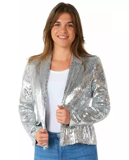 Silverpaljettkavaj Suitmeister™ dam, Storlek: Medium (EU 40-42)
