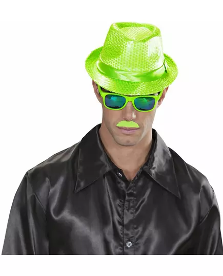 1 Fluorescerande grön mustasch vuxen, image 2