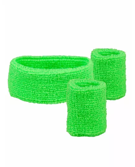 Grönt pannband och handledsband 80-tal vuxen, image 2