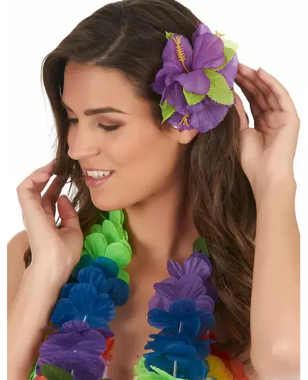 Lila hawaiiansk blomsterhårklämma, image 2
