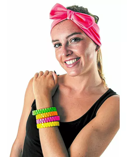 Neonrosa dragkedjearmband vuxen, image 2