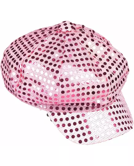 Rosa discokeps med paljetter vuxen, image 2