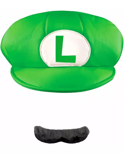 Luigi™-keps och mustasch vuxen, image 2
