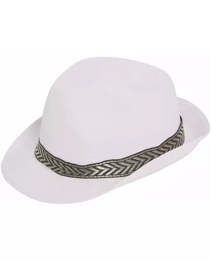 Vit borsalino-trilbyhatt vuxen, image 2