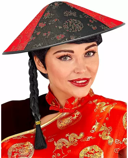 Kinesisk hatt med svart fläta, image 2