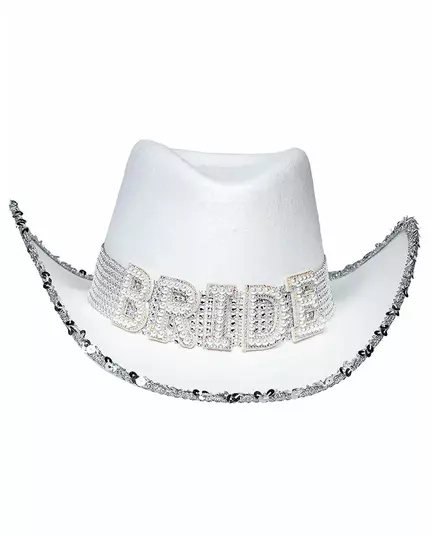 Cowboyhatt med strass Bride för vuxen, image 2