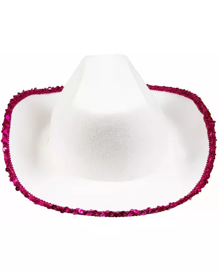 Vit cowgirlhatt med rosa paljettstjärnor, image 2