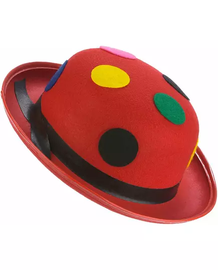 Röd plommonstopshatt med prickar för clown, vuxen, image 2