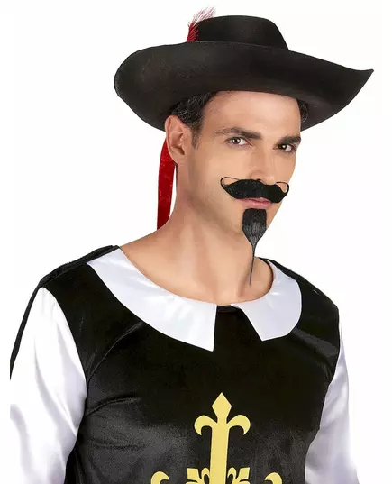 Svart och röd musketörhatt vuxen, image 2