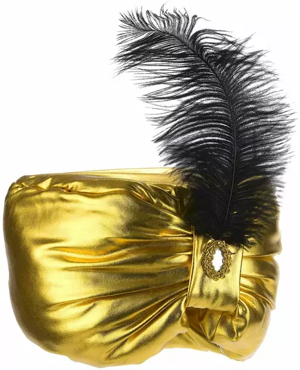 Gyllene sultanhuvudbonad med fjäder vuxen, image 2