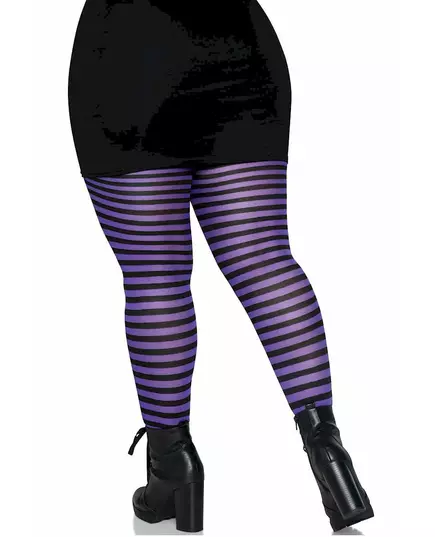Svart- och lilrandiga strumpbyxor dam plus size, Storlek: X-Large/XX-Large (48-52), image 2