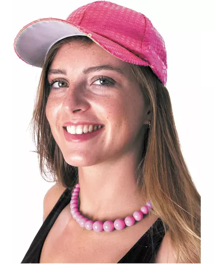 Halsband med stora rosa pärlor vuxen, image 2