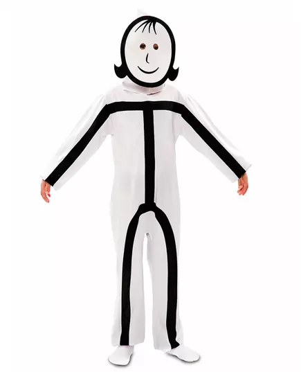 Maskeraddräkt med Stickman-masker för barn, Storlek: 3-4 år(92-104 cm), image 2