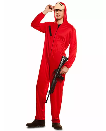 Maskeraddräkt med jumpsuit och mask La Casa de Papel™ vuxen, Storlek: Small, image 2