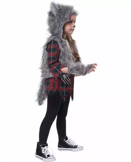 Grå lyxig varulvsmaskeraddräkt barn, Storlek: 3-4 år (101cm), image 2