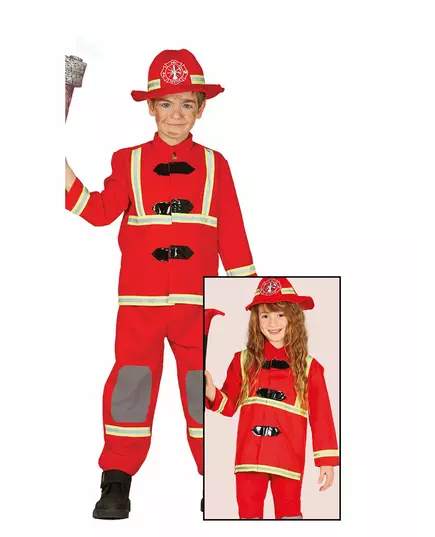 Röd brandmansmaskeraddräkt barn, Storlek: 3-4 år (95-105 cm), image 2