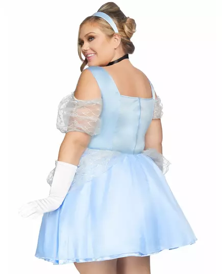 Blå prinsessmaskeraddräkt i stora storlekar dam, Storlek: X-Large/XX-Large (48-52), image 2