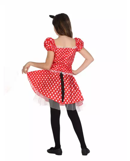 Röd prickig musmaskeraddräkt flicka, Storlek: 3-4 år (98-115 cm), image 2