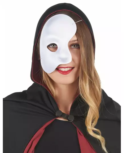 Vit halvmask i plast vuxen, image 2