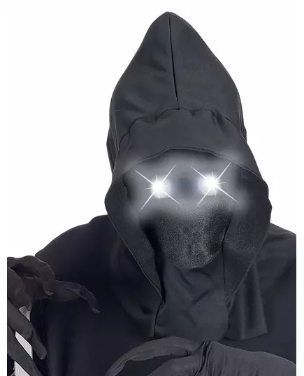 Helmask med huva, osynligt ansikte och lysande vita ögon vuxen, image 2