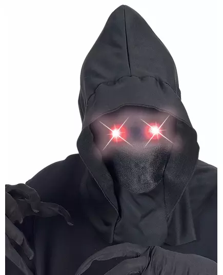 Heltäckande mask med huva, osynligt ansikte och lysande röda ögon vuxen, image 2