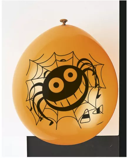 10 svarta och orange spindelballonger i latex 23 cm, image 2