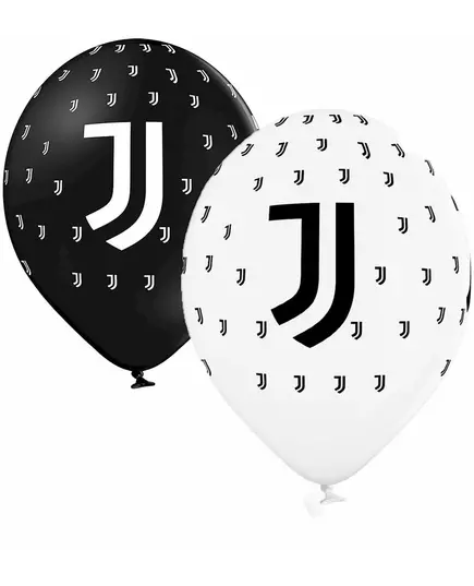 12 svarta och vita latexballonger Juventus™ 30 cm, image 2