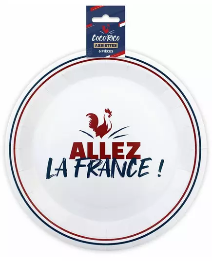 6 papptallrikar "Allez la France" 23 cm, image 2