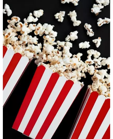 6 röda och vita popcornkartonger i kartong 7 x 12,5 cm, image 2