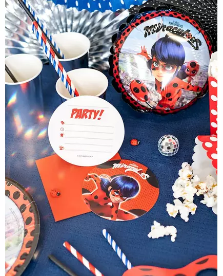 6 inbjudningskort med kuvert Miraculous Ladybug™, image 2