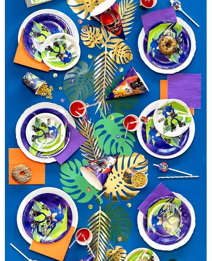 6 gröna och guldfärgade tropiska blad i kartong, image 2