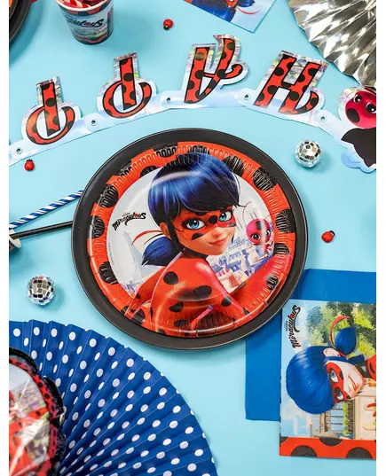 8 papperstallrikar Miraculous Ladybug™ 23 cm, image 2