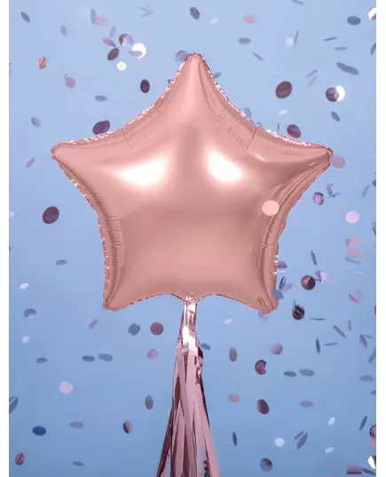 Metallisk roséguldfärgad stjärnballong i aluminium 48 cm, image 2