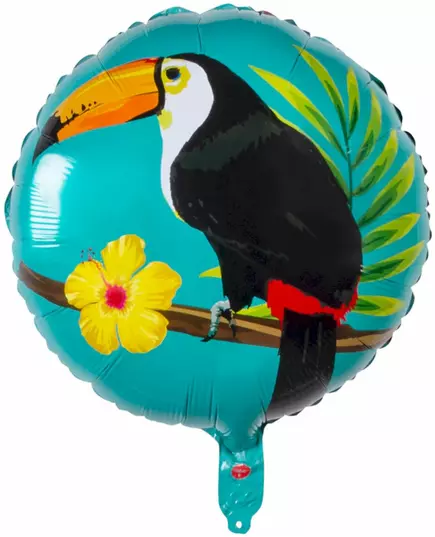 Blå och fuchsiafärgad tukanfolieballong 45 cm, image 2